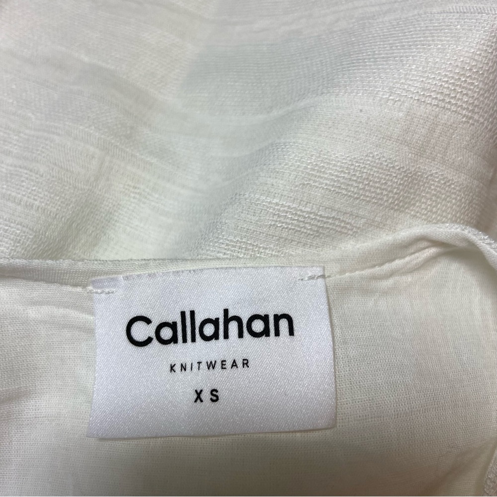 Callahan Knitwear Colette White Dress Textured Backless Midi Maxi Cotton Shift - Picture 14 of 15